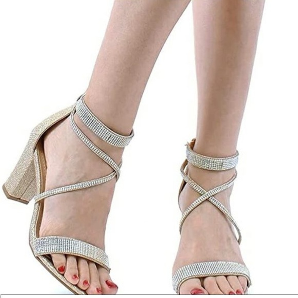Gold/ silver sexy strappy heels